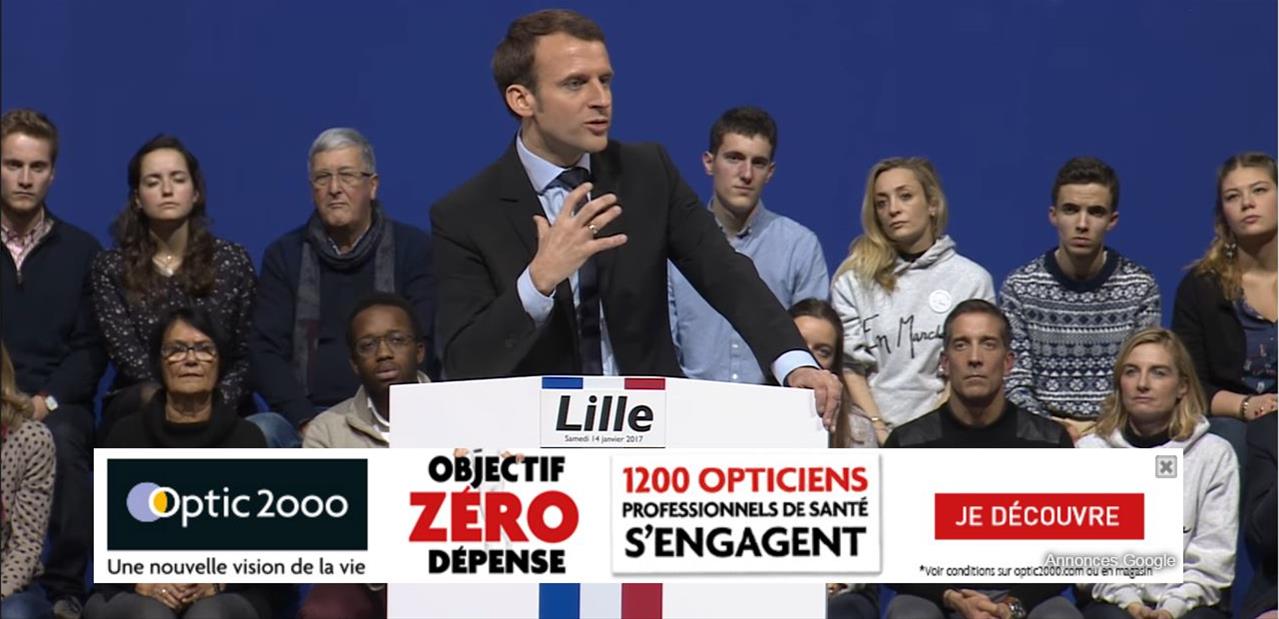 De la publicité interdite sur la vidéo Youtube d'Emmanuel Macron : Un bug ?
